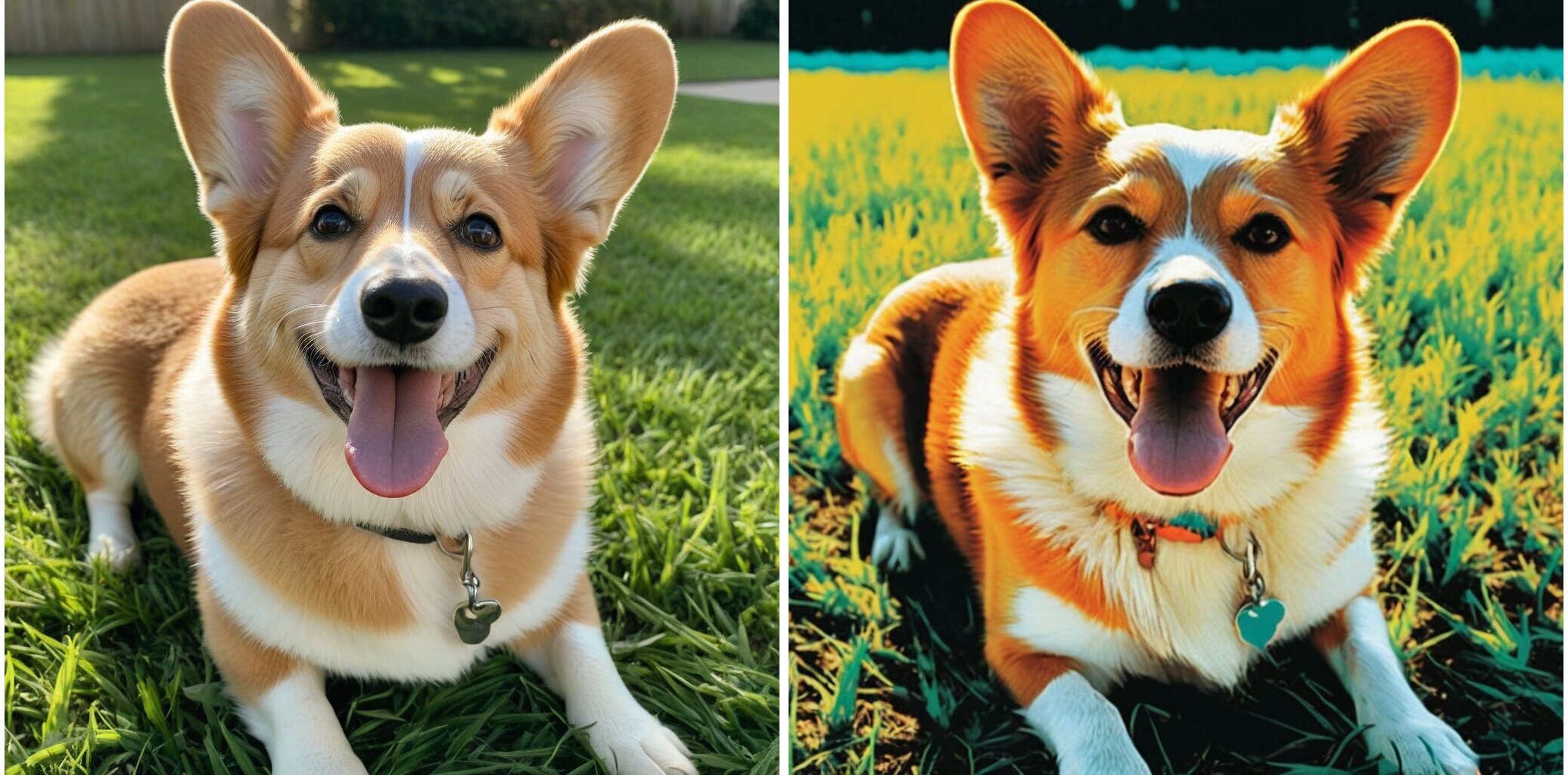 Corgi photo transformed into a pop art portrait